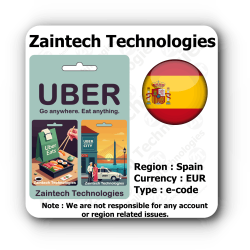 Buy Uber & Uber Eats Spain Gift Card Online