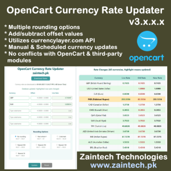 Currency Rate Updater for OpenCart v3.x